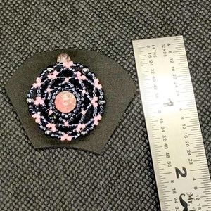 Flexible hand beaded belly ring/shield